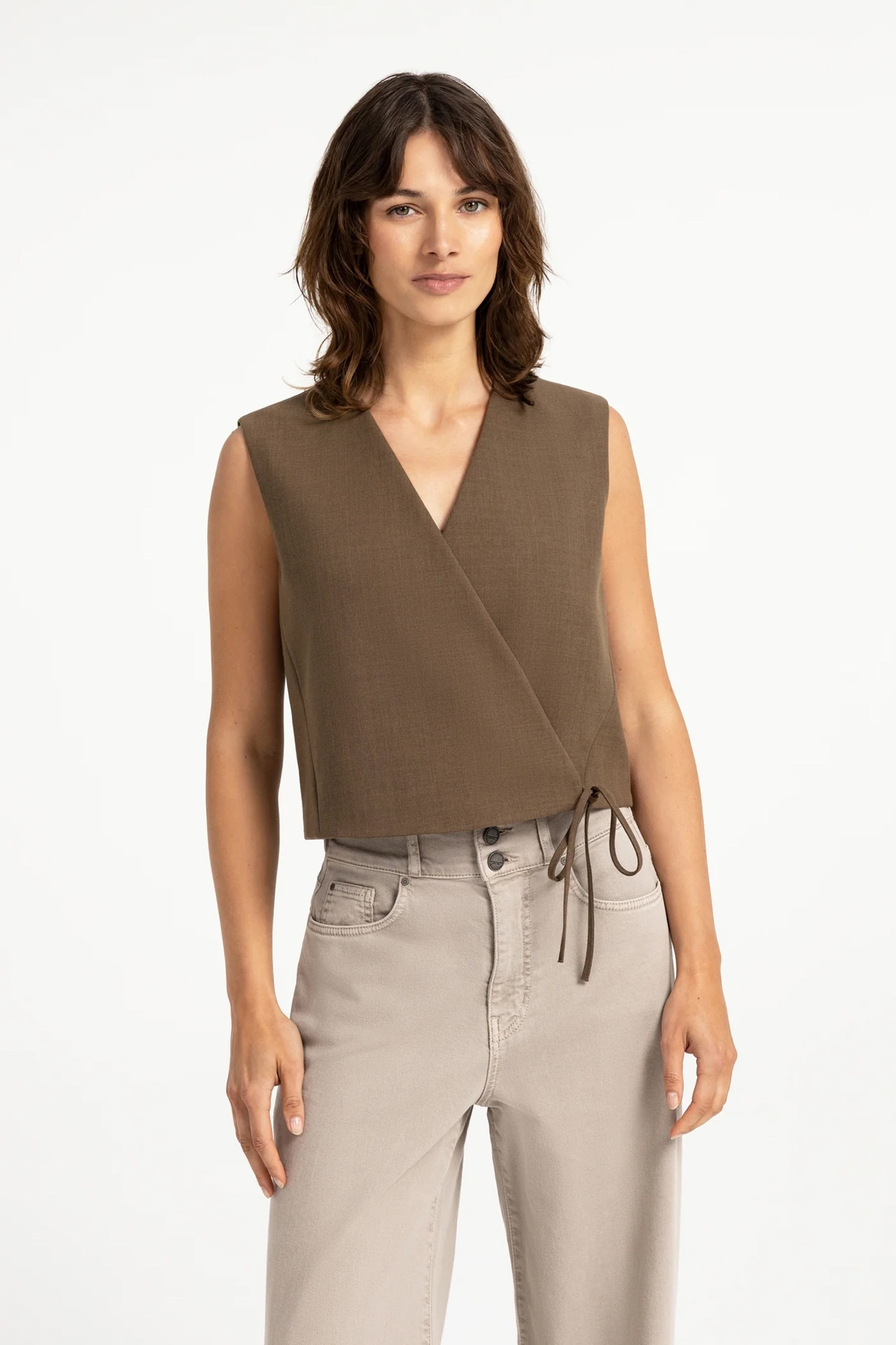 Dames gilet bruin