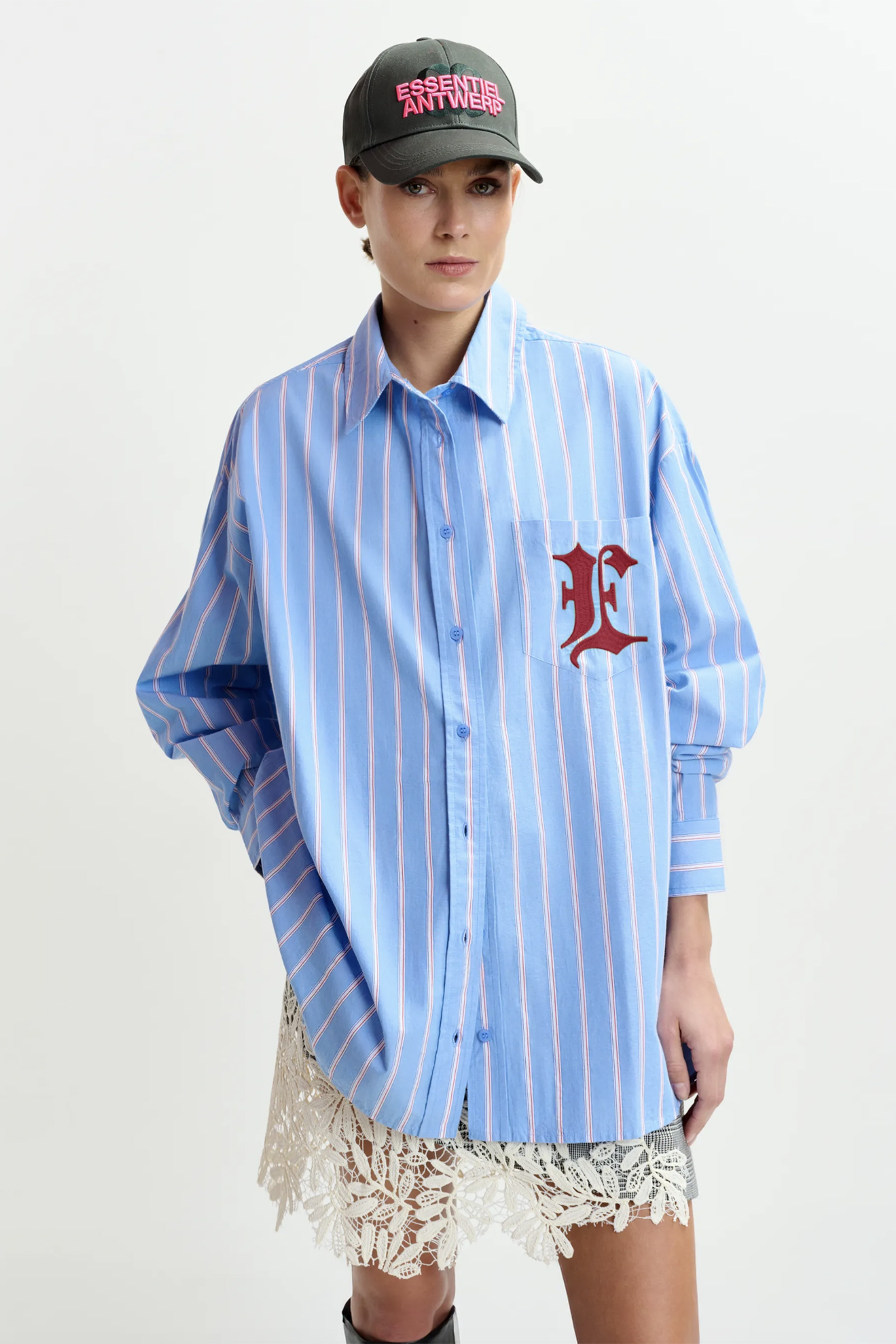 Dames blouse lange mouw blauw
