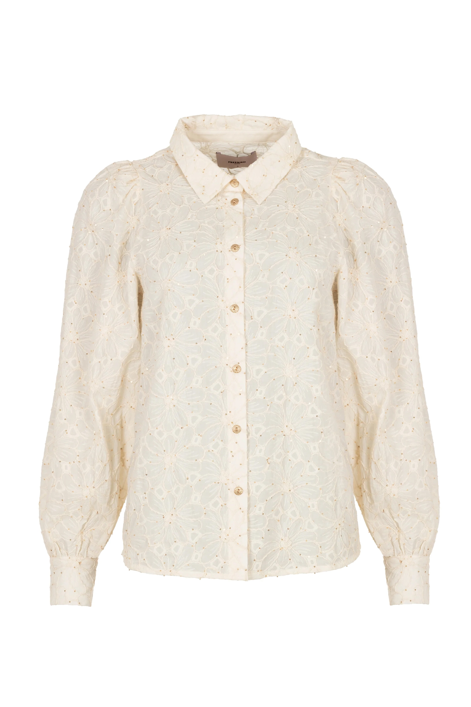 Dames blouse lange mouw ecru