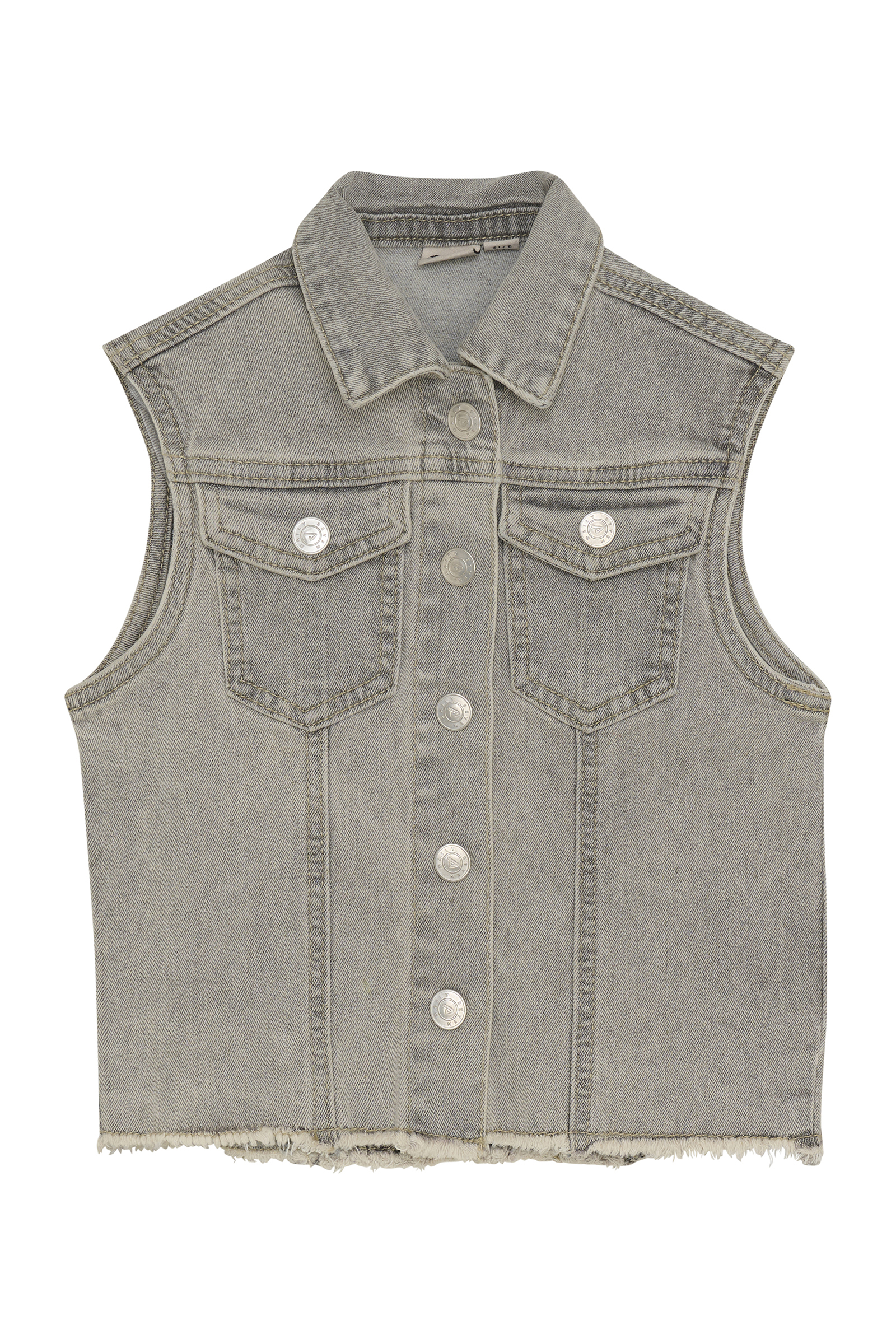 Daily7 Denim sleeveless jacket Grijs-1 1