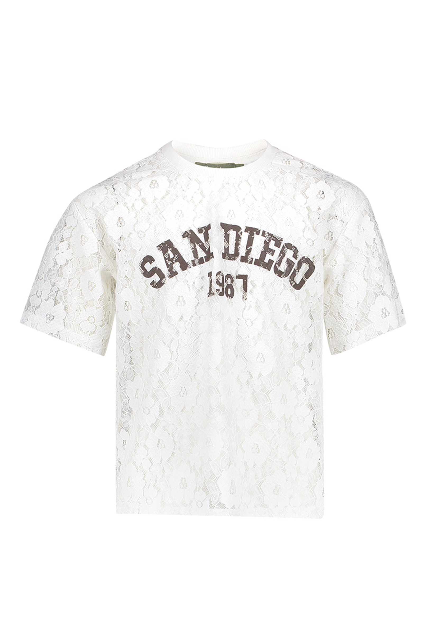 Meisjes t-shirt korte mouw ecru