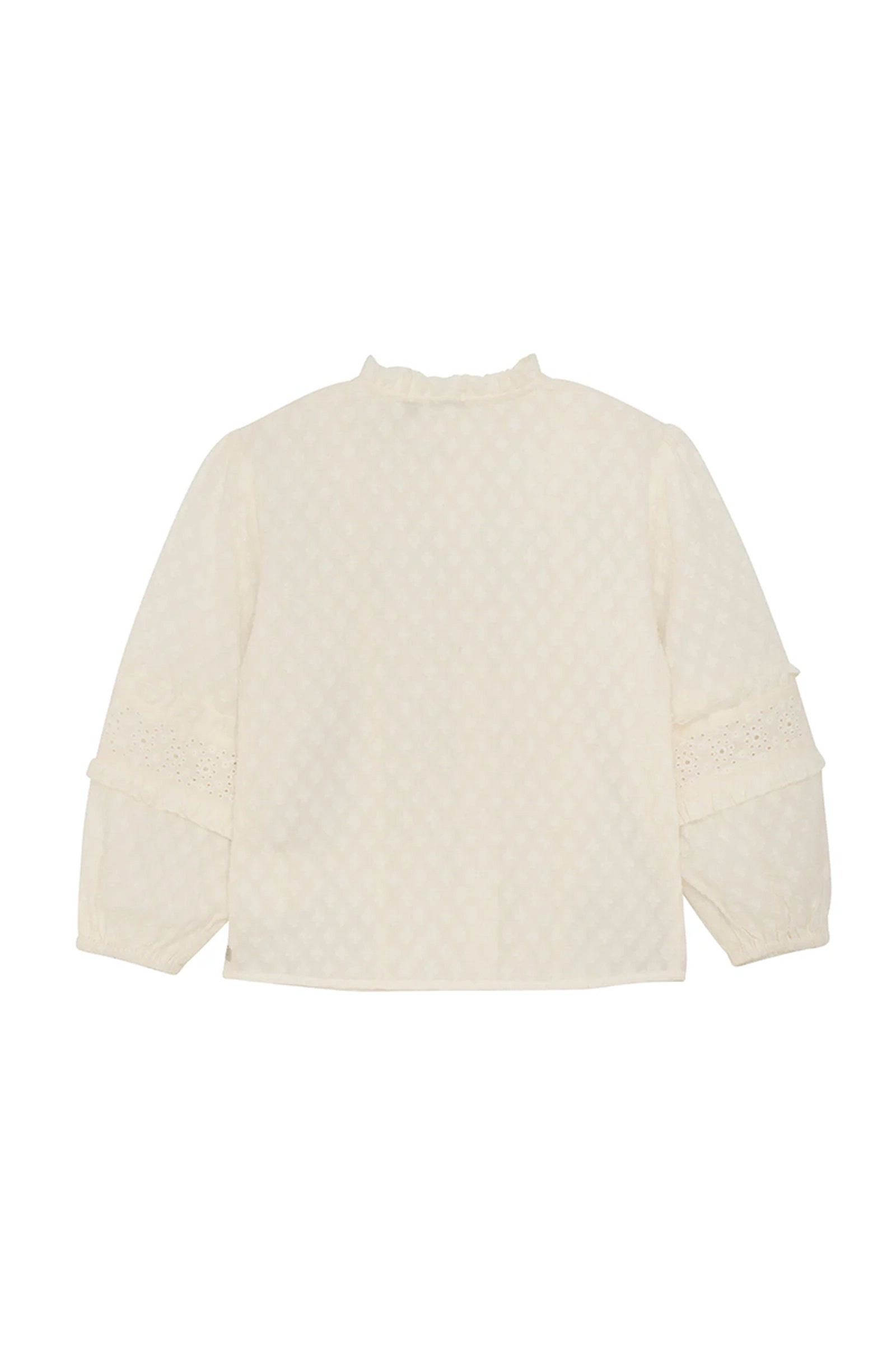 Daily7 Shirt longsleeve ruffle Ecru-1 2