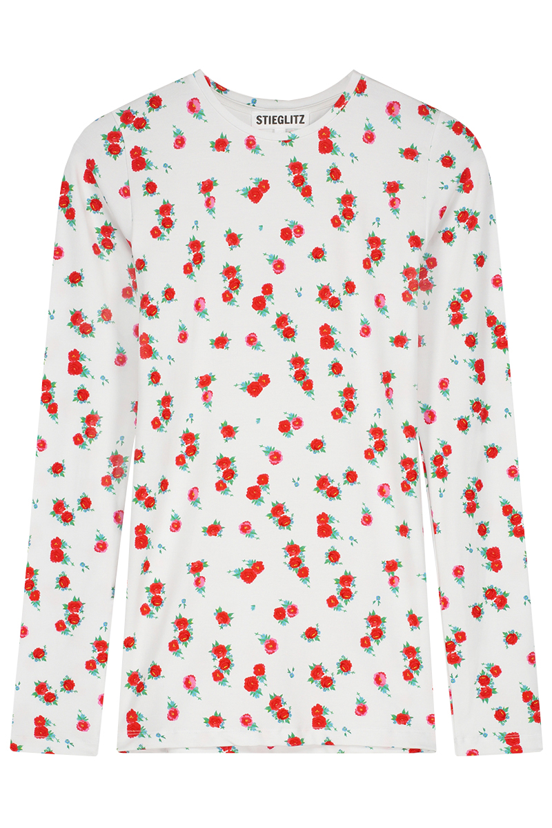 Dames t-shirt lange mouw wit