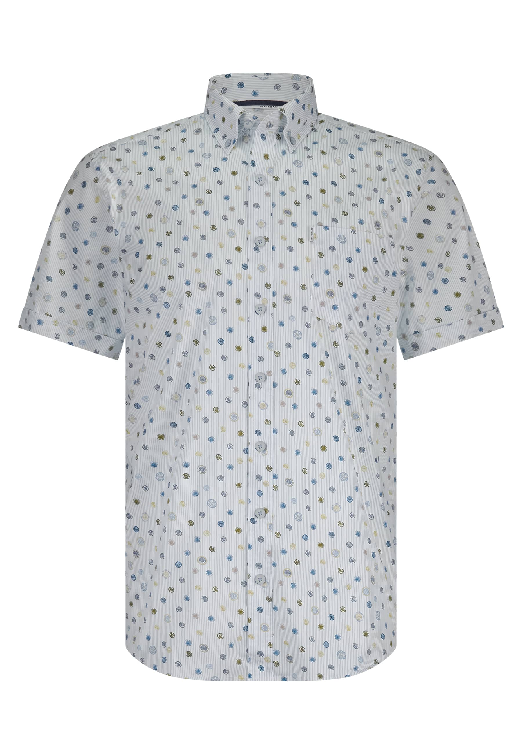 State of Art Shirt SS  Striped Po Ecru-1 1