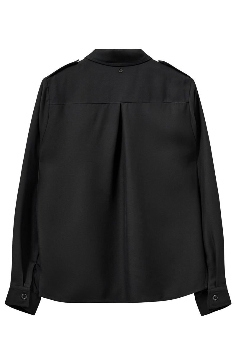 Dames blouse lange mouw zwart