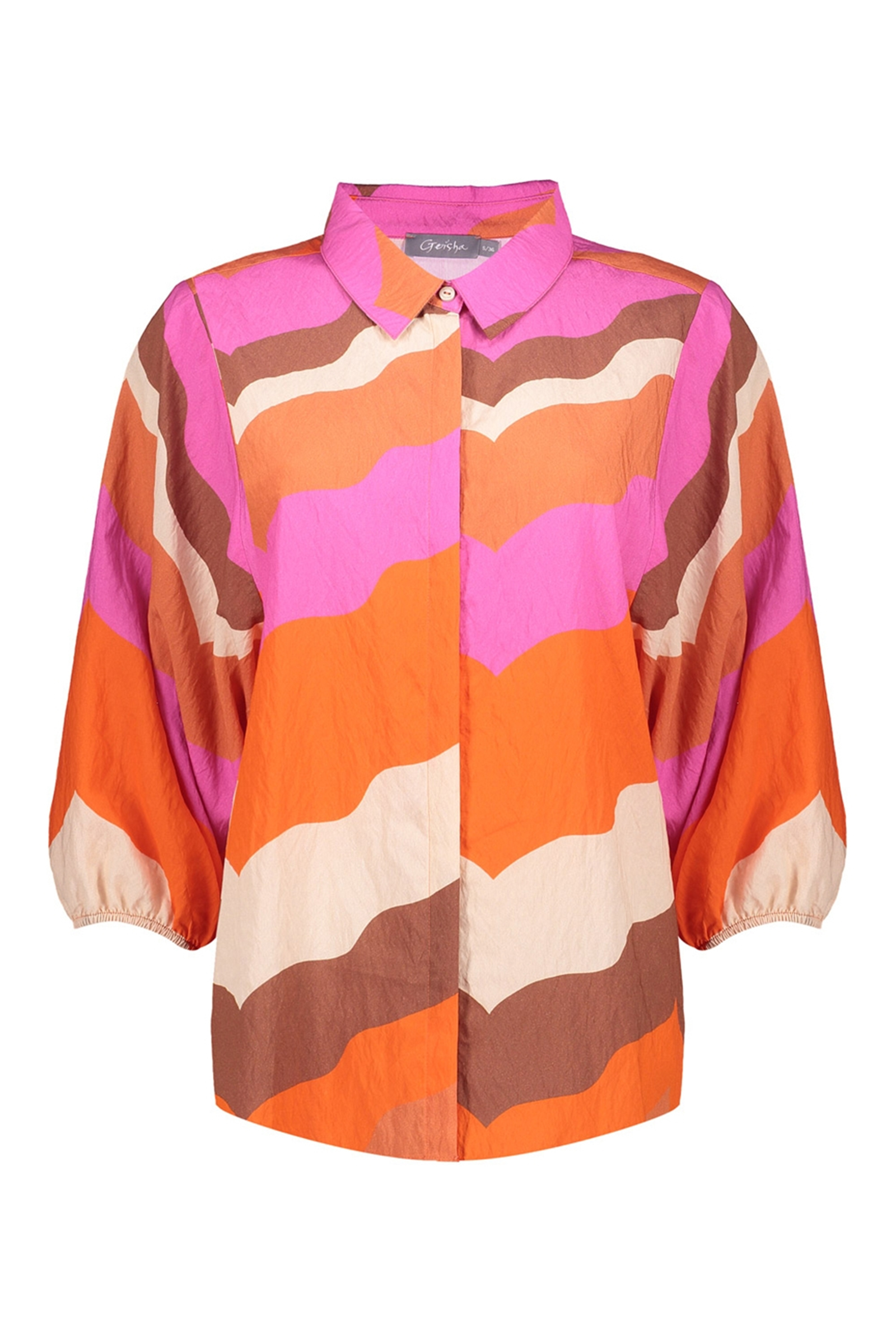 Dames blouse korte mouw oranje