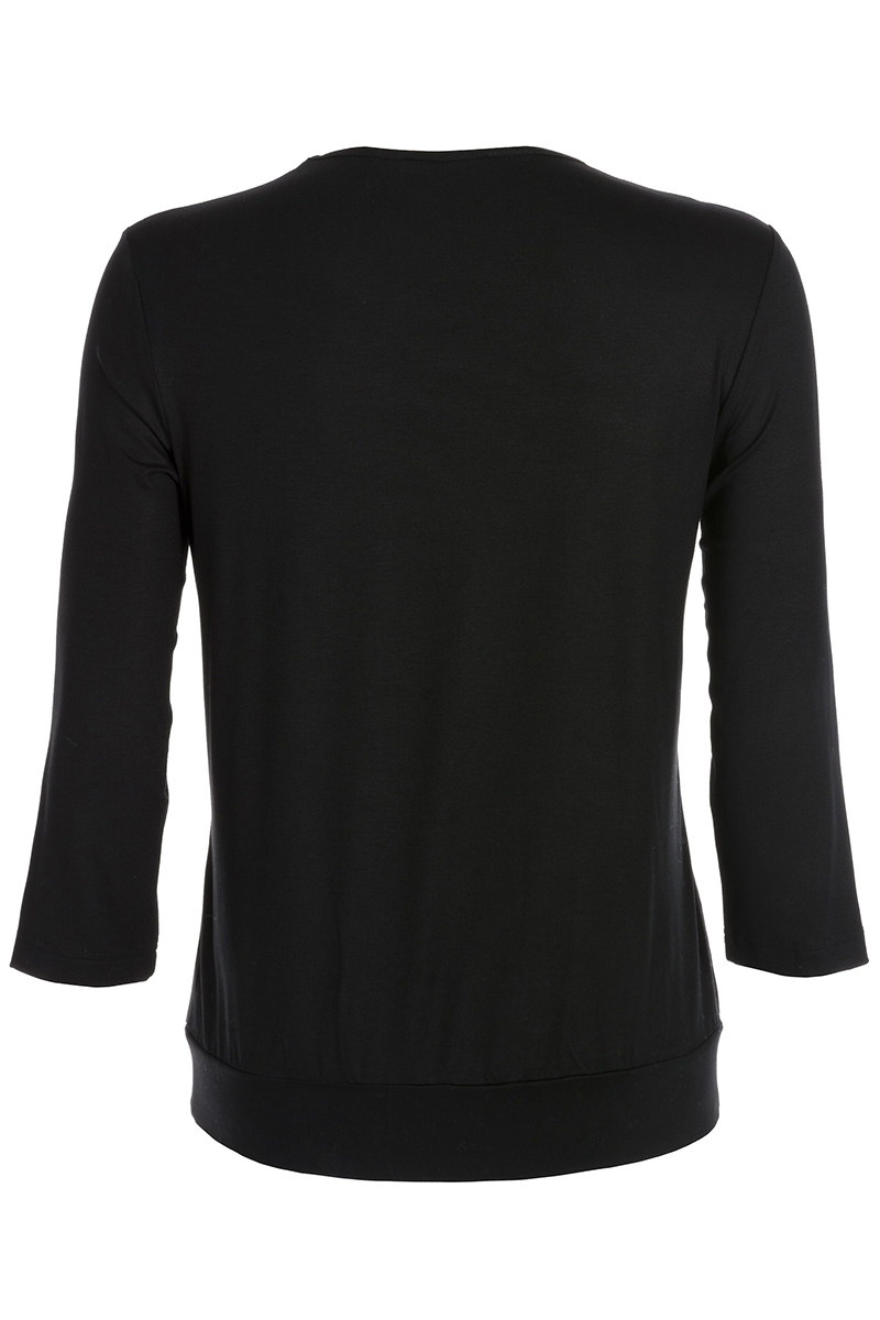 Dames t-shirt lange mouw zwart