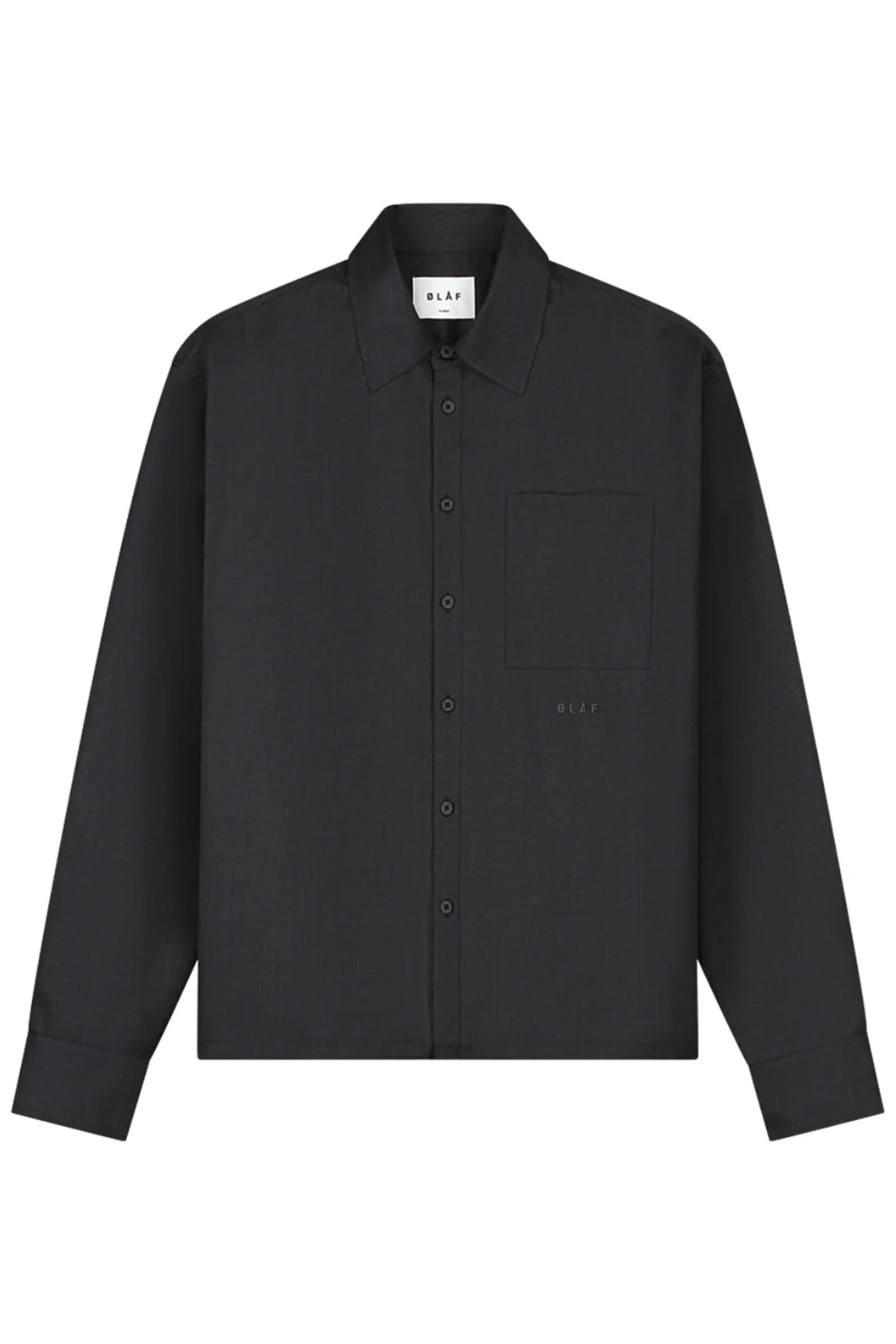 Heren overhemd lm casual zwart