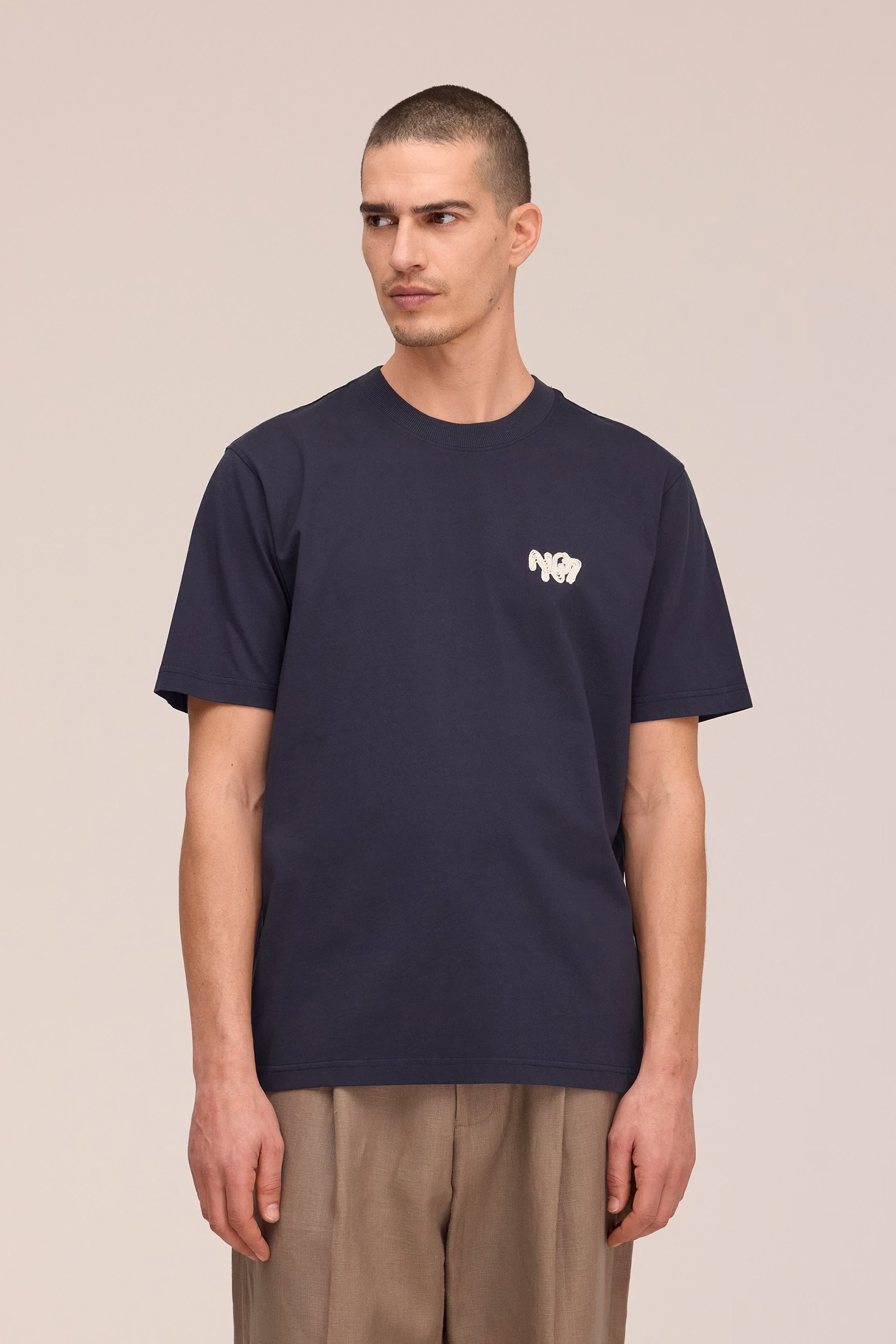 Heren t-shirt kortemouw blauw