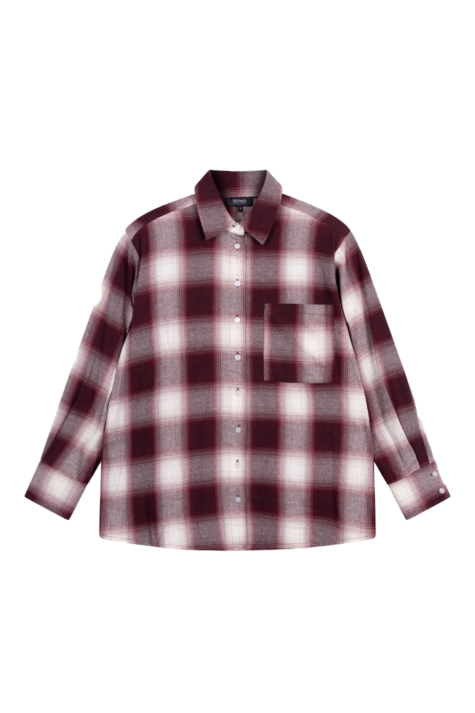 Dames blouse lange mouw bruin