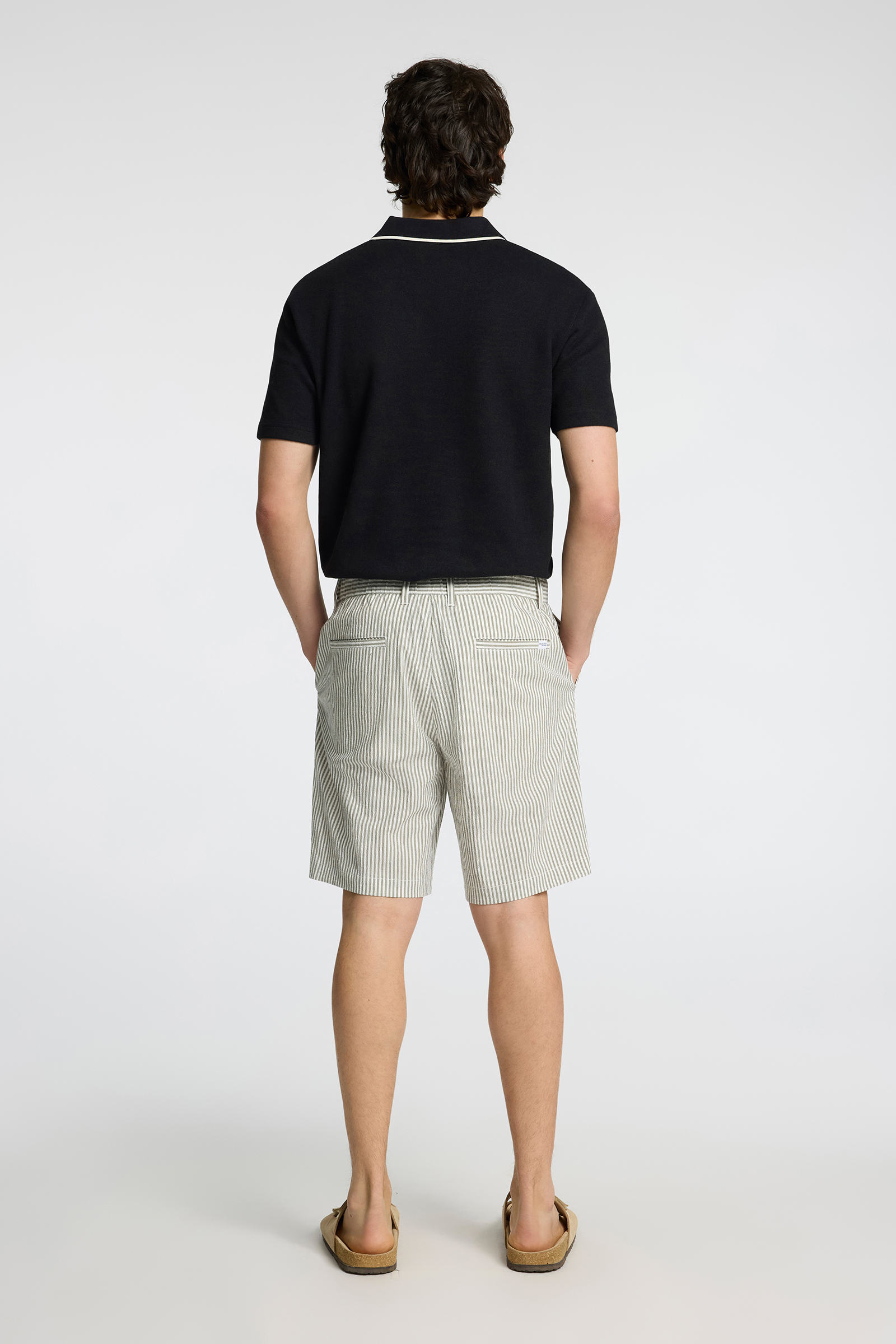 Selected SLHREGULAR-KARL SEERSUCKER SHORTS N 216636002-Kalamata/W. EGRET 3