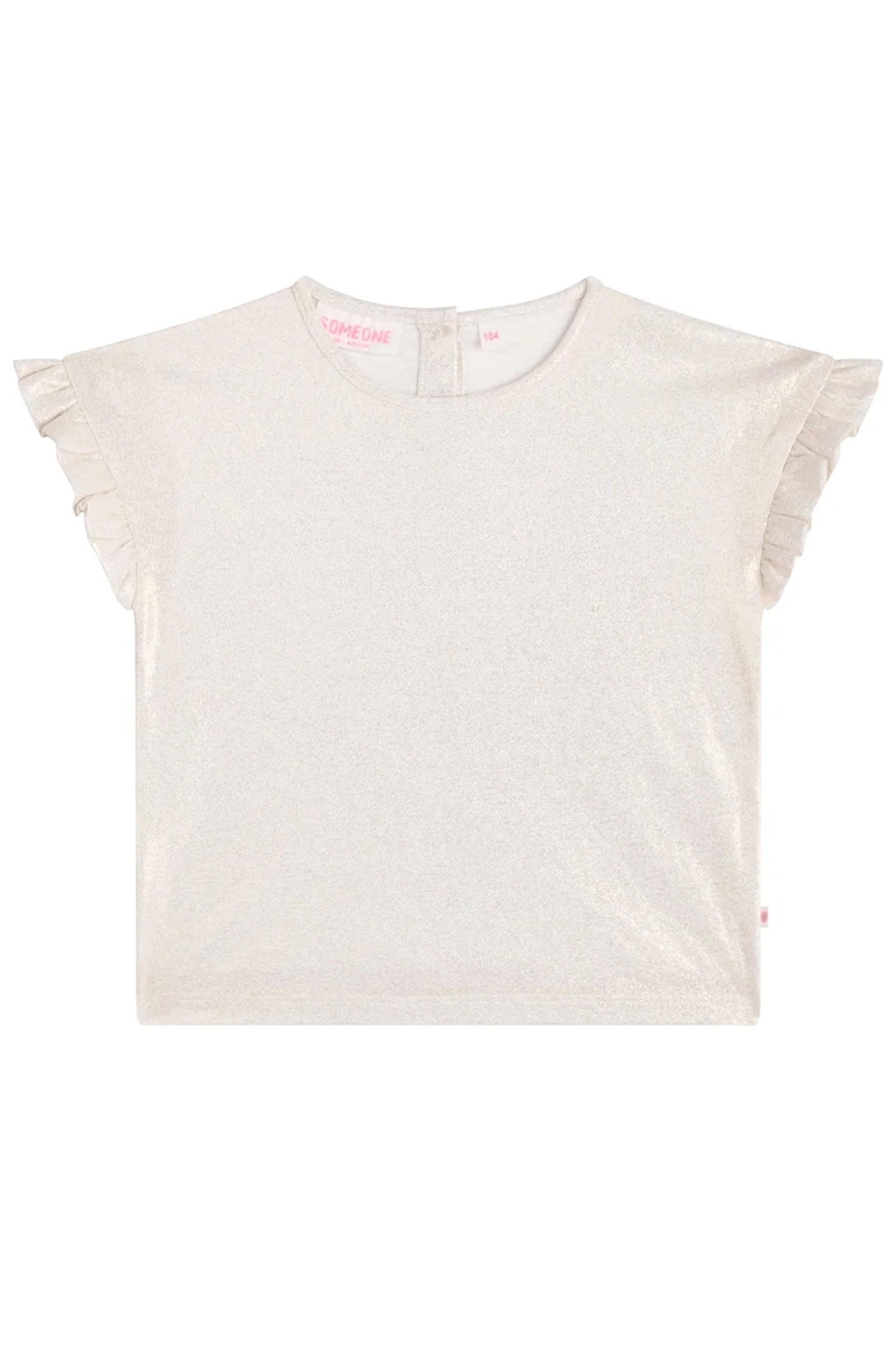 Meisjes t-shirt korte mouw ecru