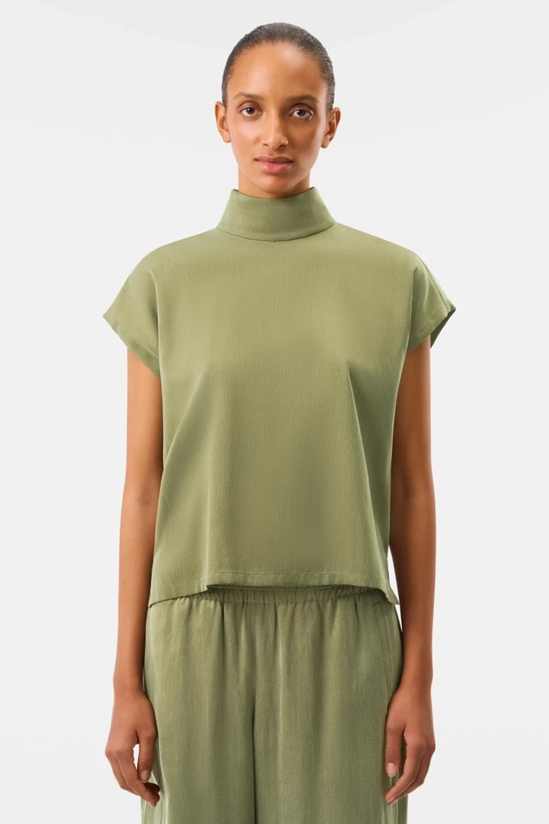Dames blouse korte mouw groen