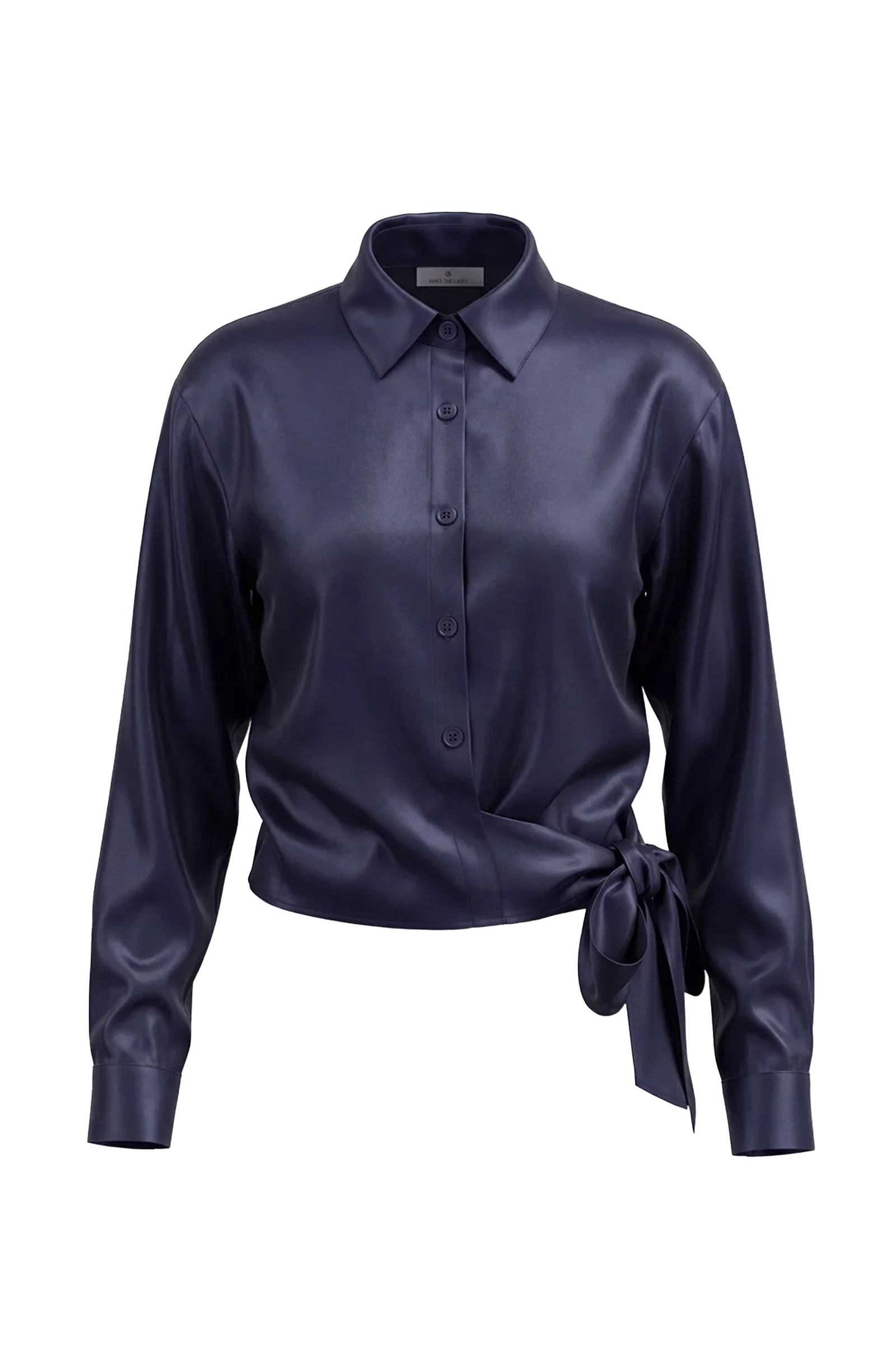 Dames blouse lange mouw blauw