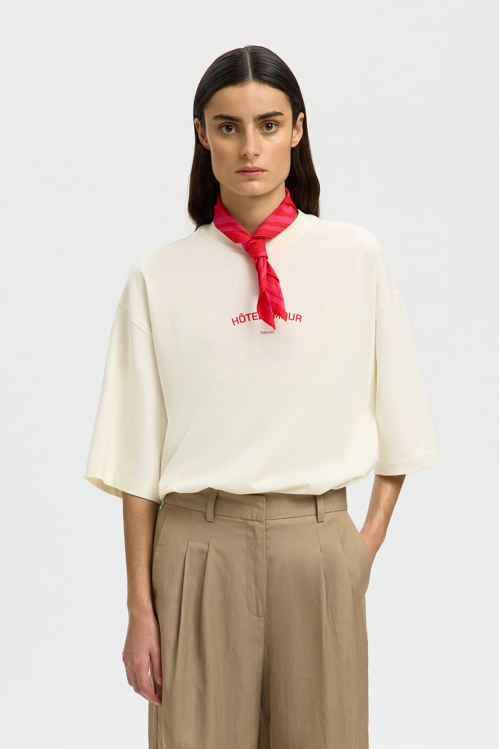 Dames t-shirt korte mouw geel