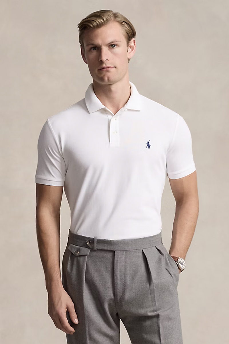 Heren polo korte mouw wit