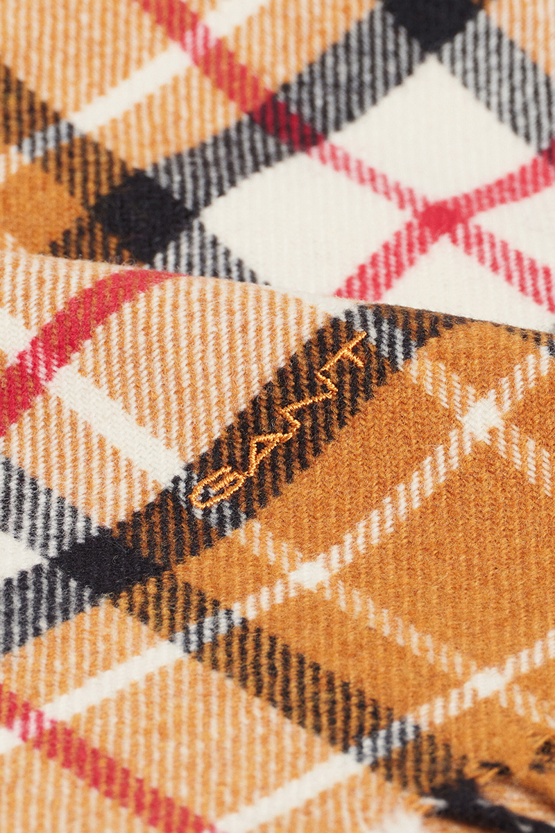 Gant D1. CHECKED WOOL TWILL SCARF Oranje-1 2