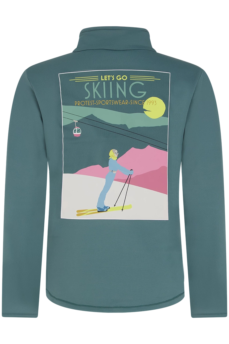 Wintersport meisjes pully+rits groen