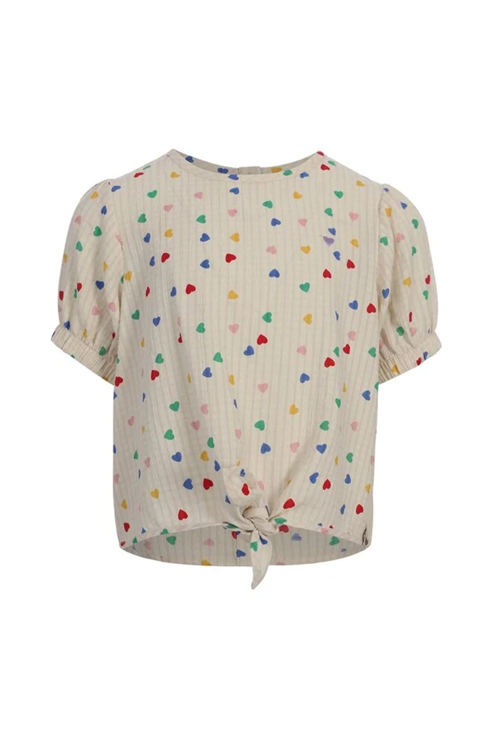 Meisjes blouse korte mouw ecru