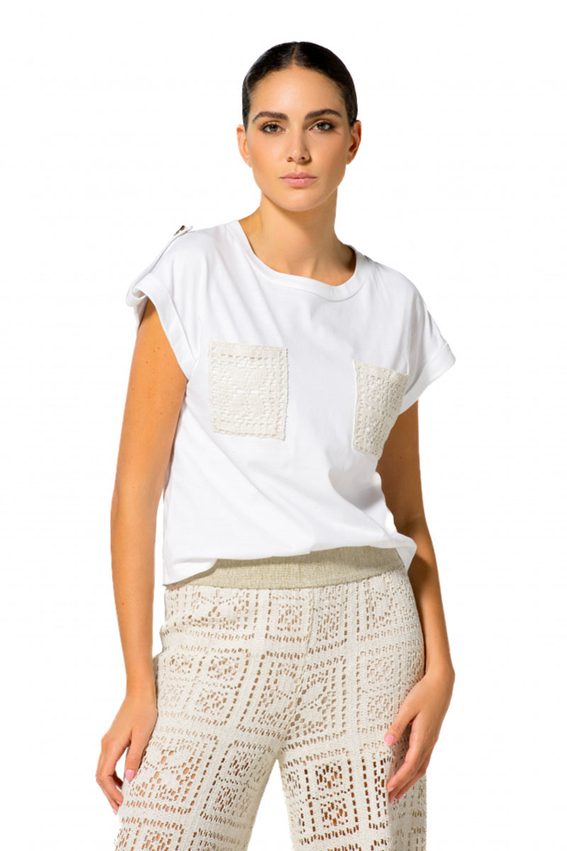 Dames t-shirt korte mouw wit