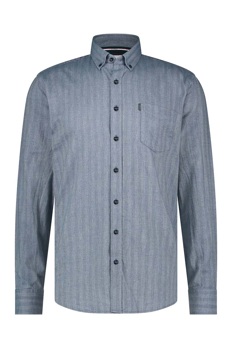 Heren overhemd lm casual blauw