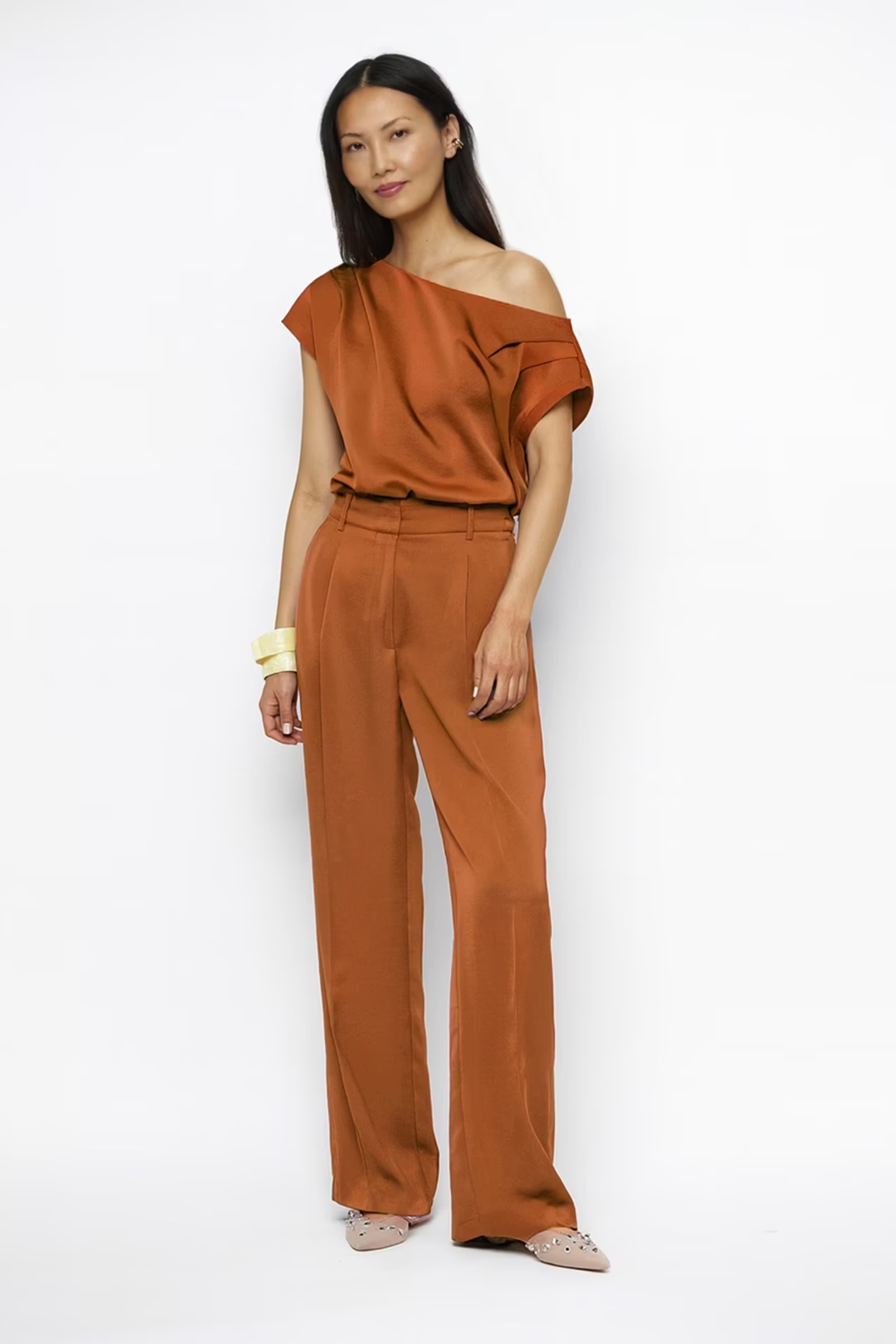 Dames broek oranje