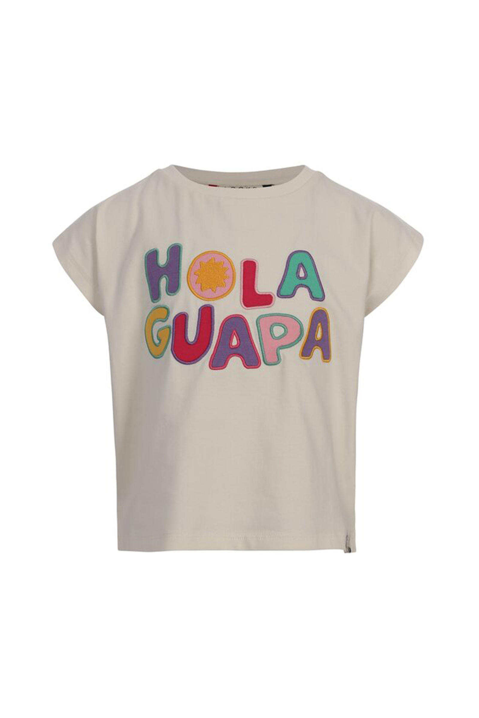 Meisjes t-shirt korte mouw ecru