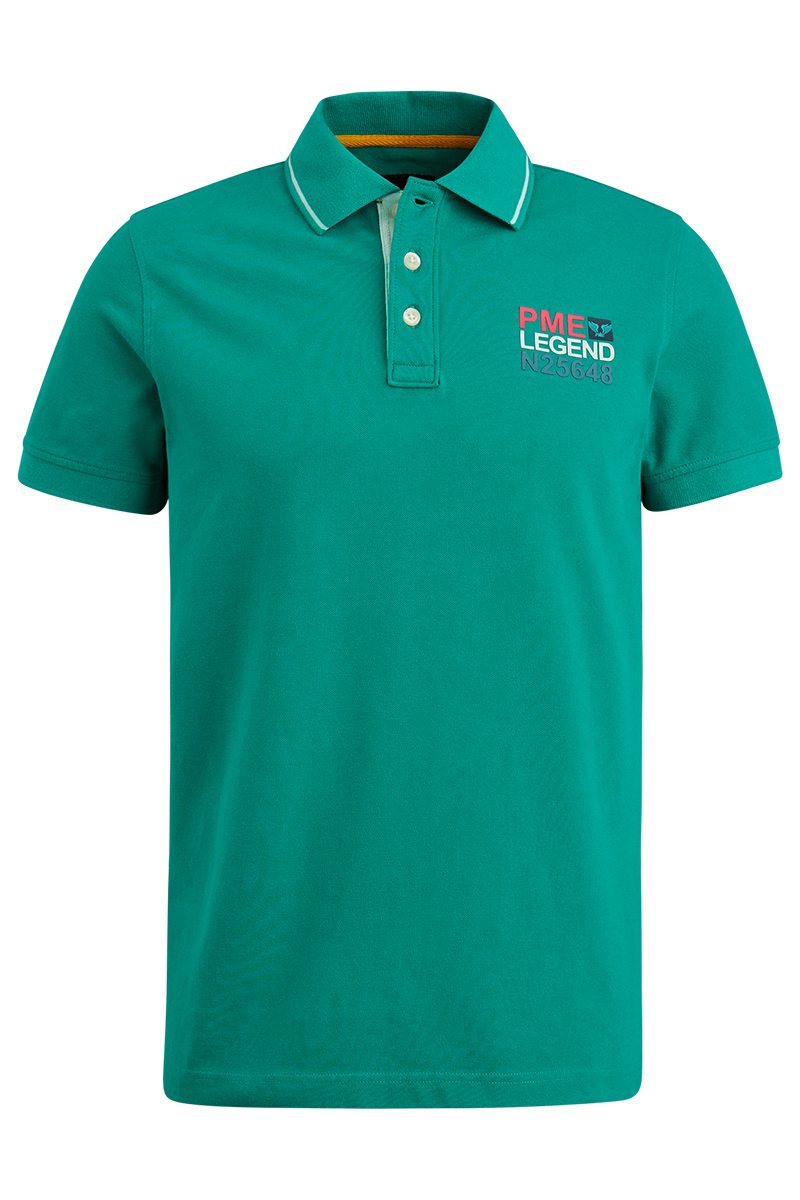 PME Legend Short sleeve polo Stretch pique pa Groen-2 1