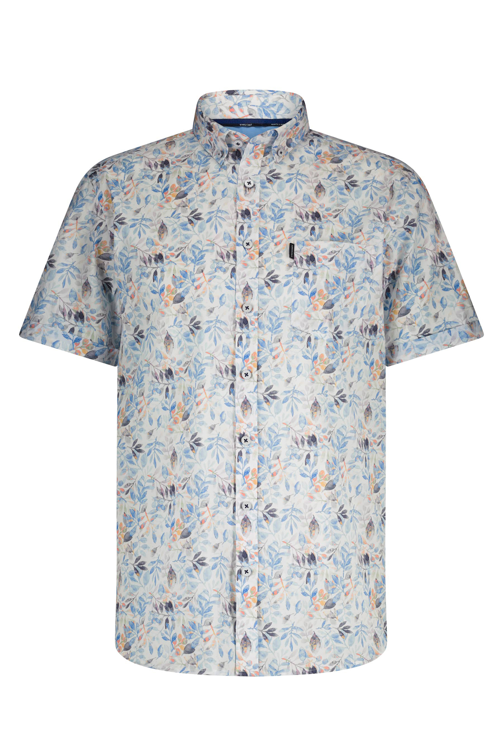 State of Art Shirt SS Print Popli Blauw-1 1