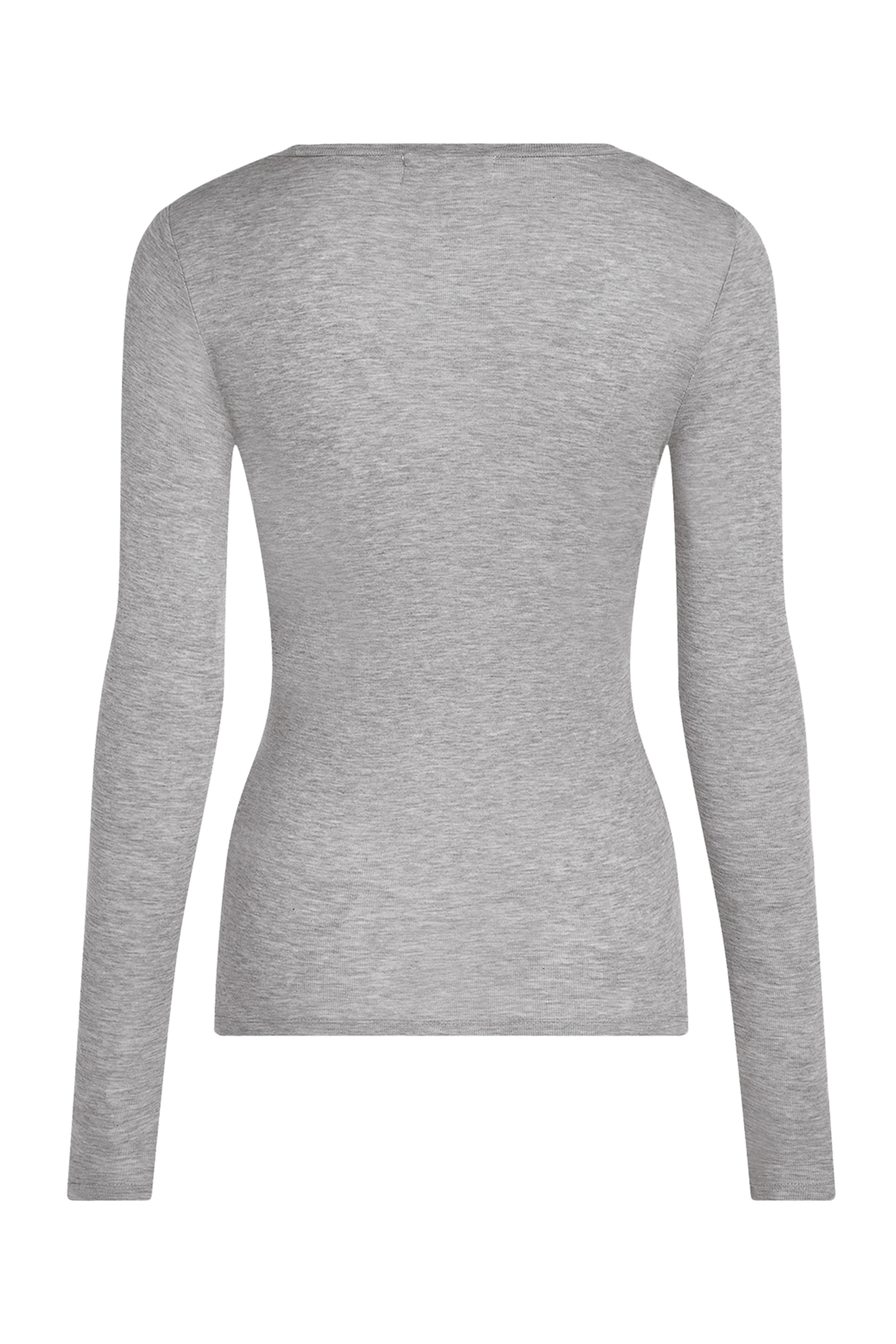 Dames t-shirt lange mouw grijs