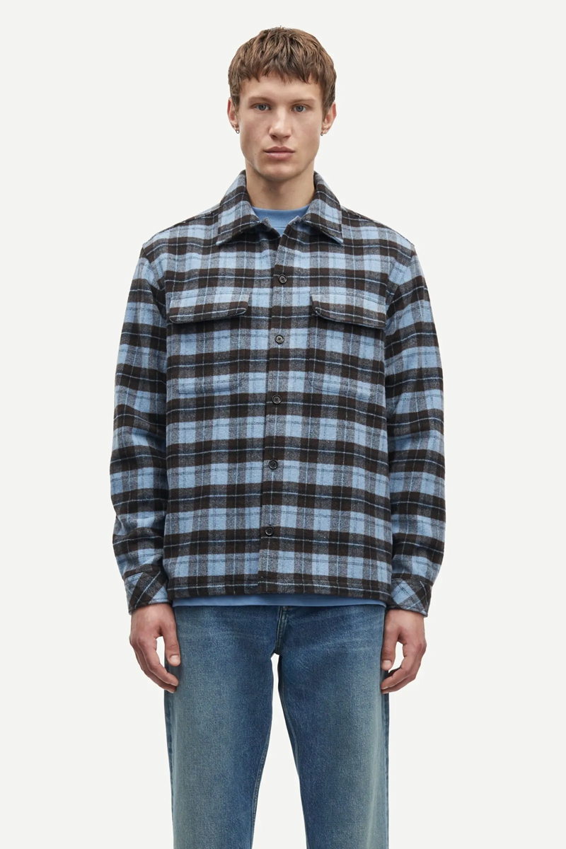 Heren overshirt blauw