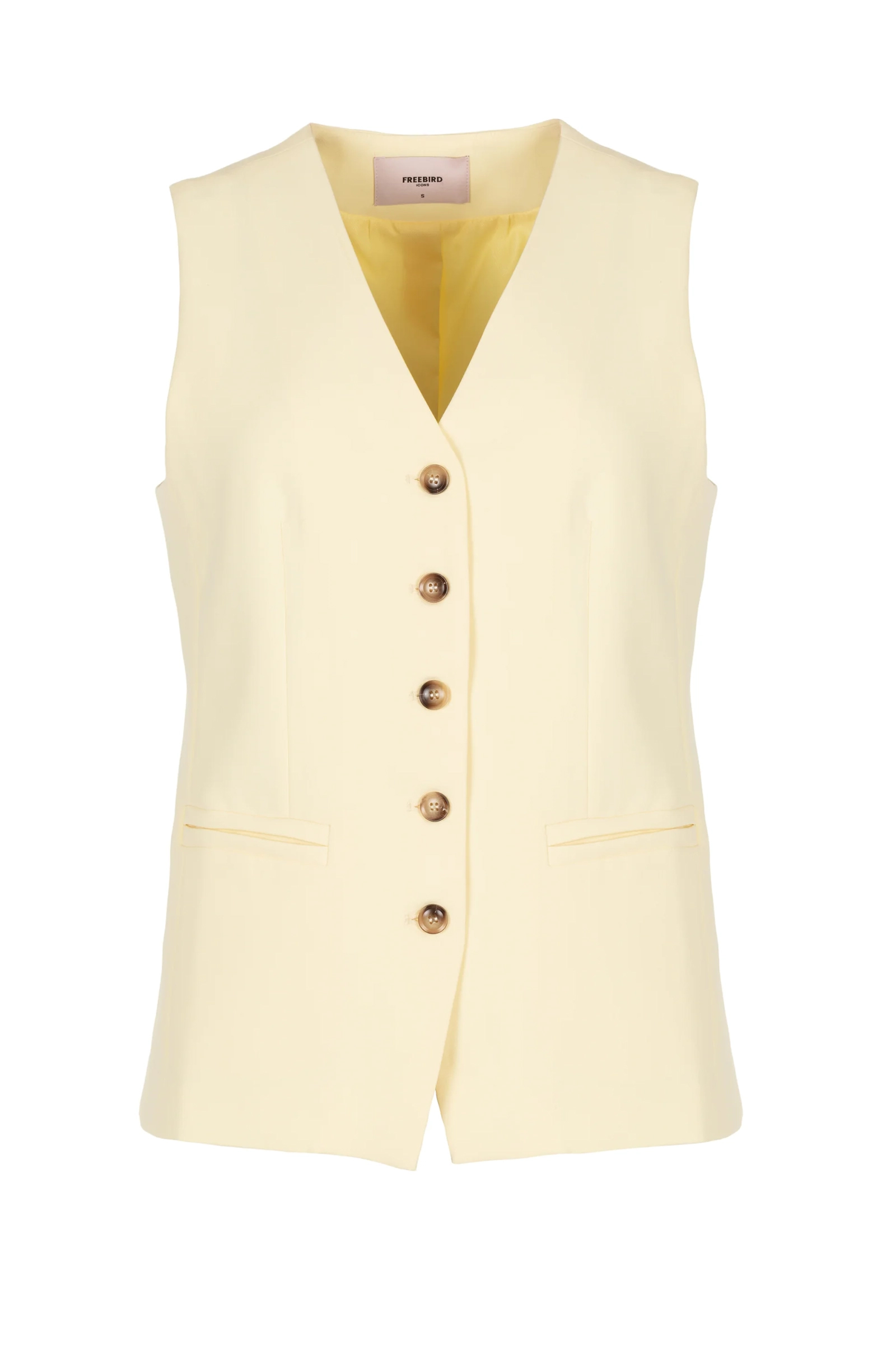 Casual dames bodywarmer geel