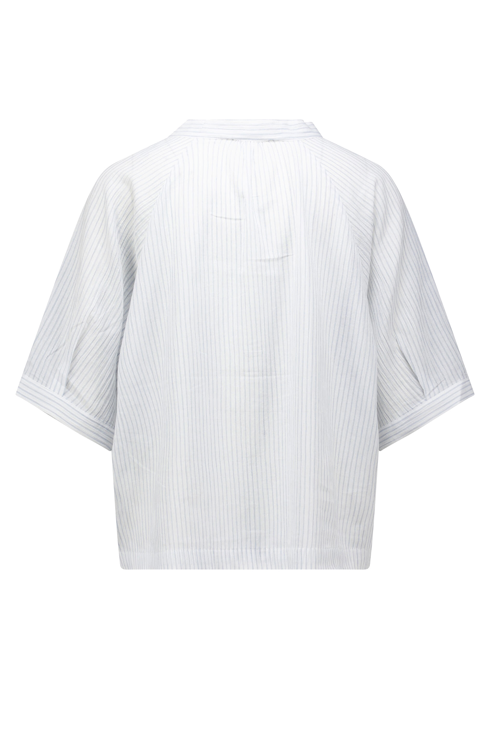 Dames blouse korte mouw blauw