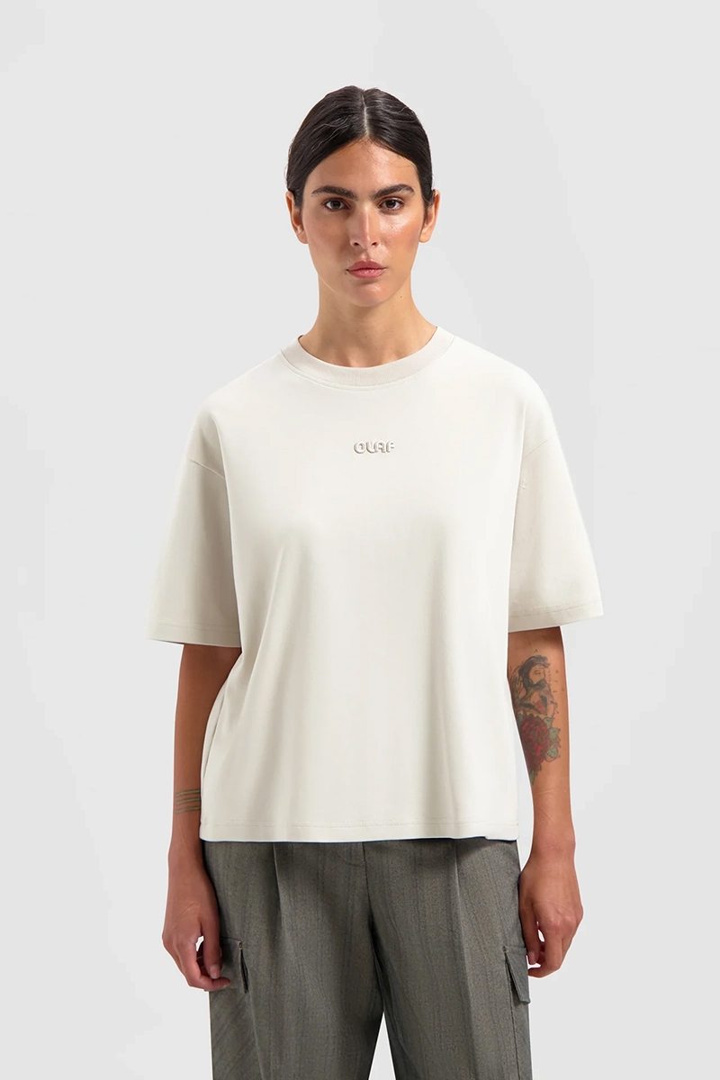 Dames t-shirt korte mouw ecru