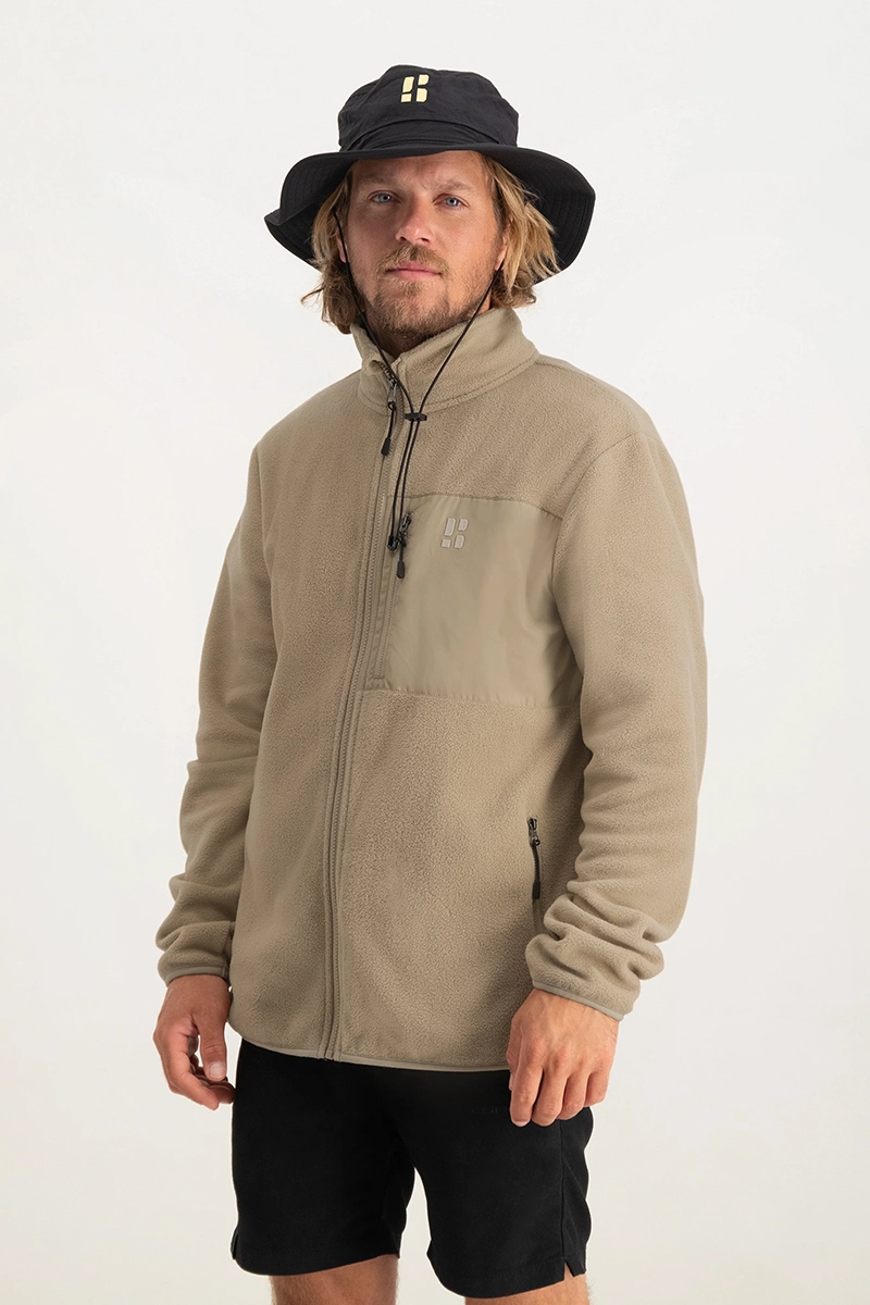 Casual heren fleece vest bruin