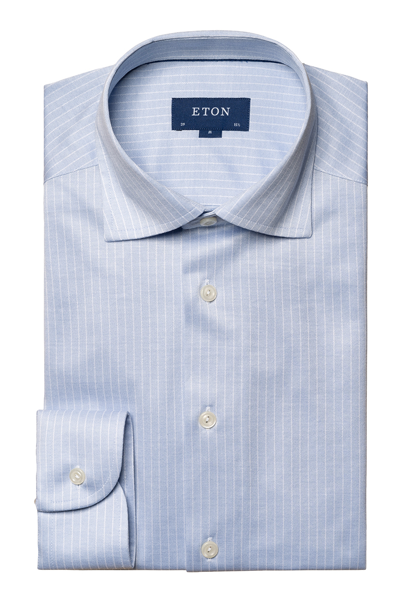Eton Striped Knit King Slim Blauw-1 2