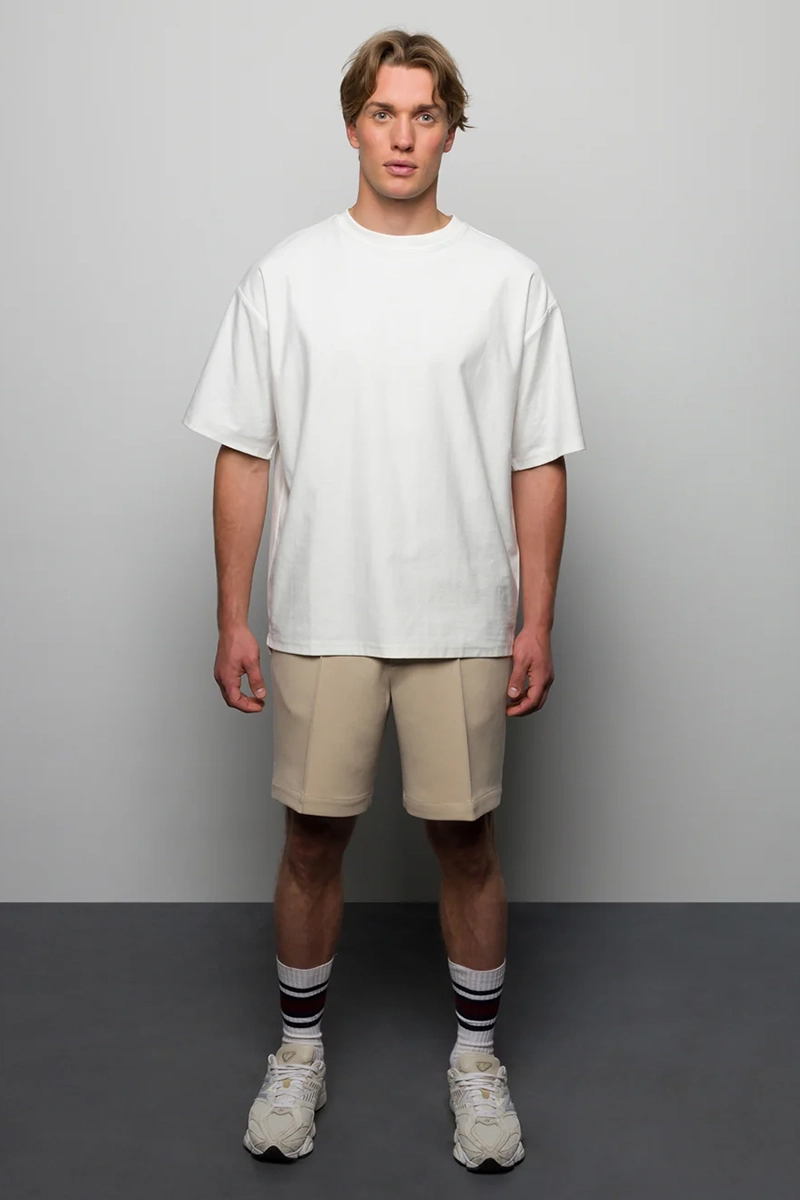 Heren t-shirt kortemouw ecru