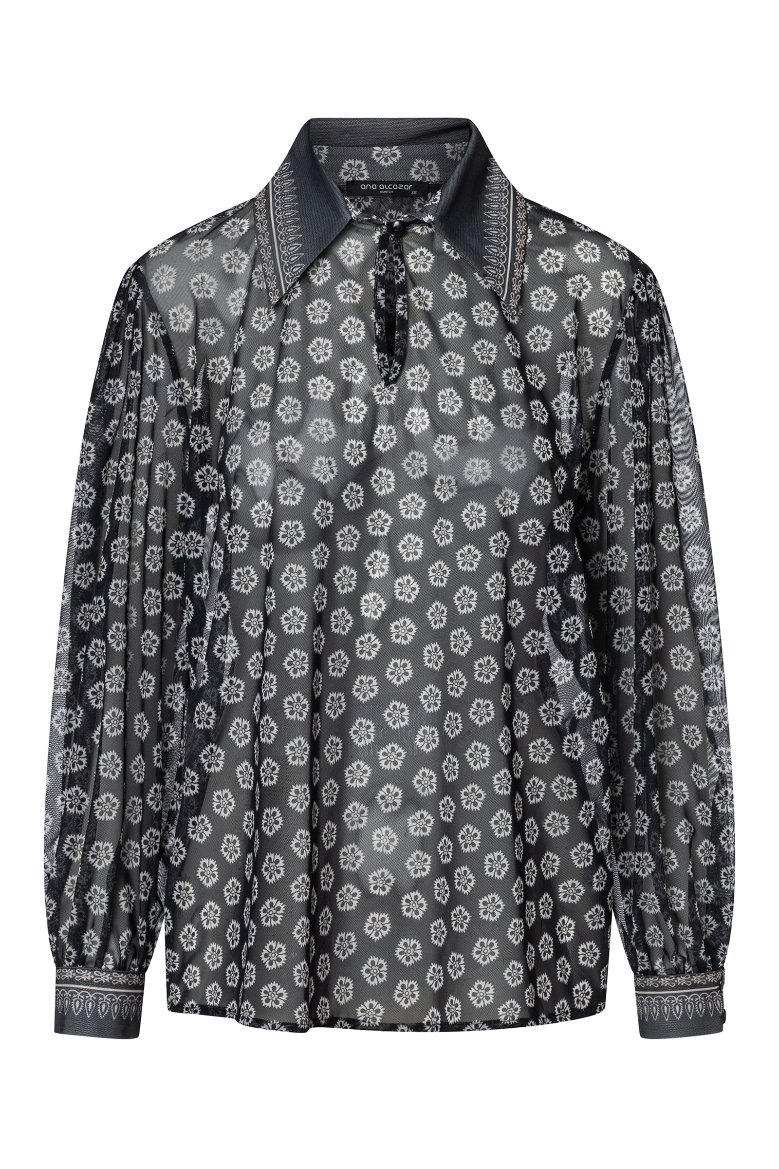 Dames blouse lange mouw zwart