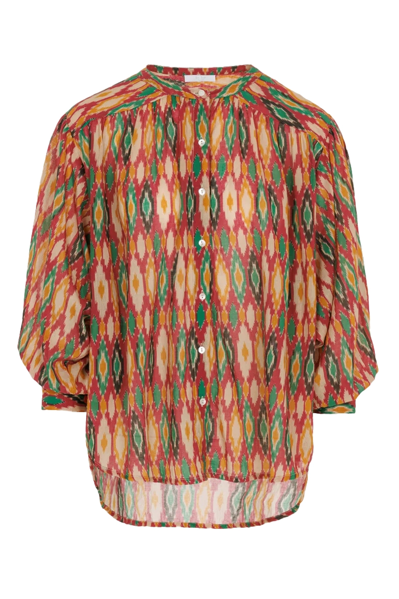 By Bar Lucy ikat blouse Rose-1 1