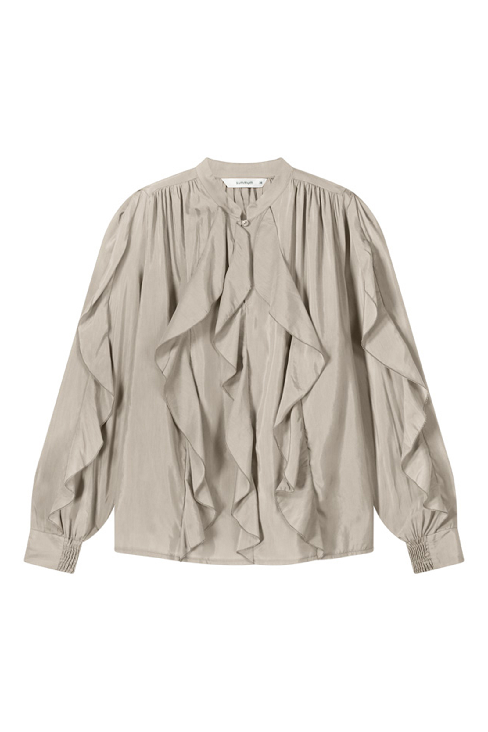 Dames blouse lange mouw bruin