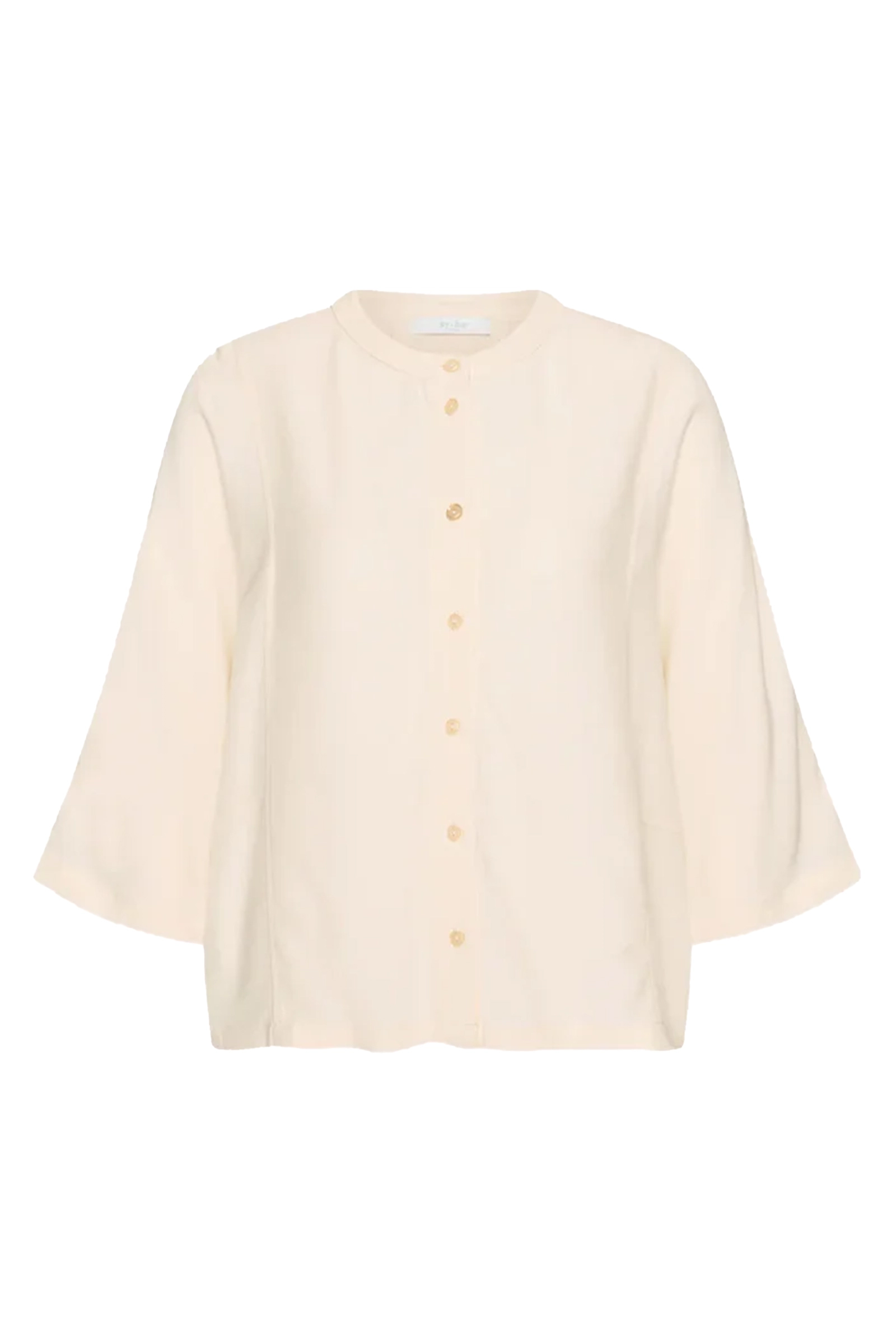 Dames blouse korte mouw ecru