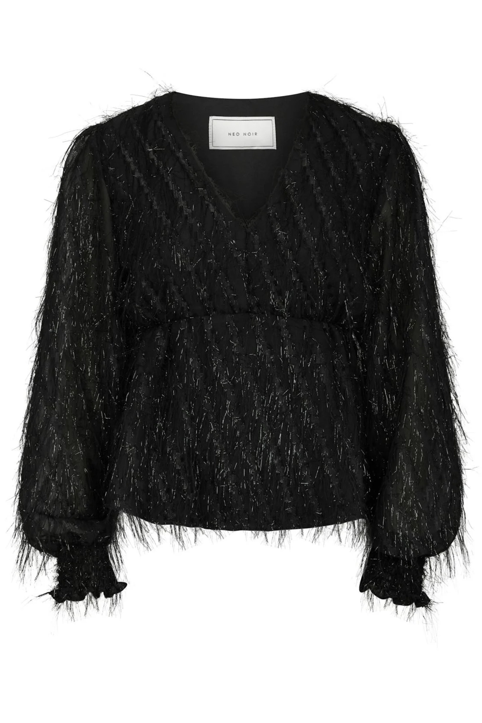 Dames blouse lange mouw zwart