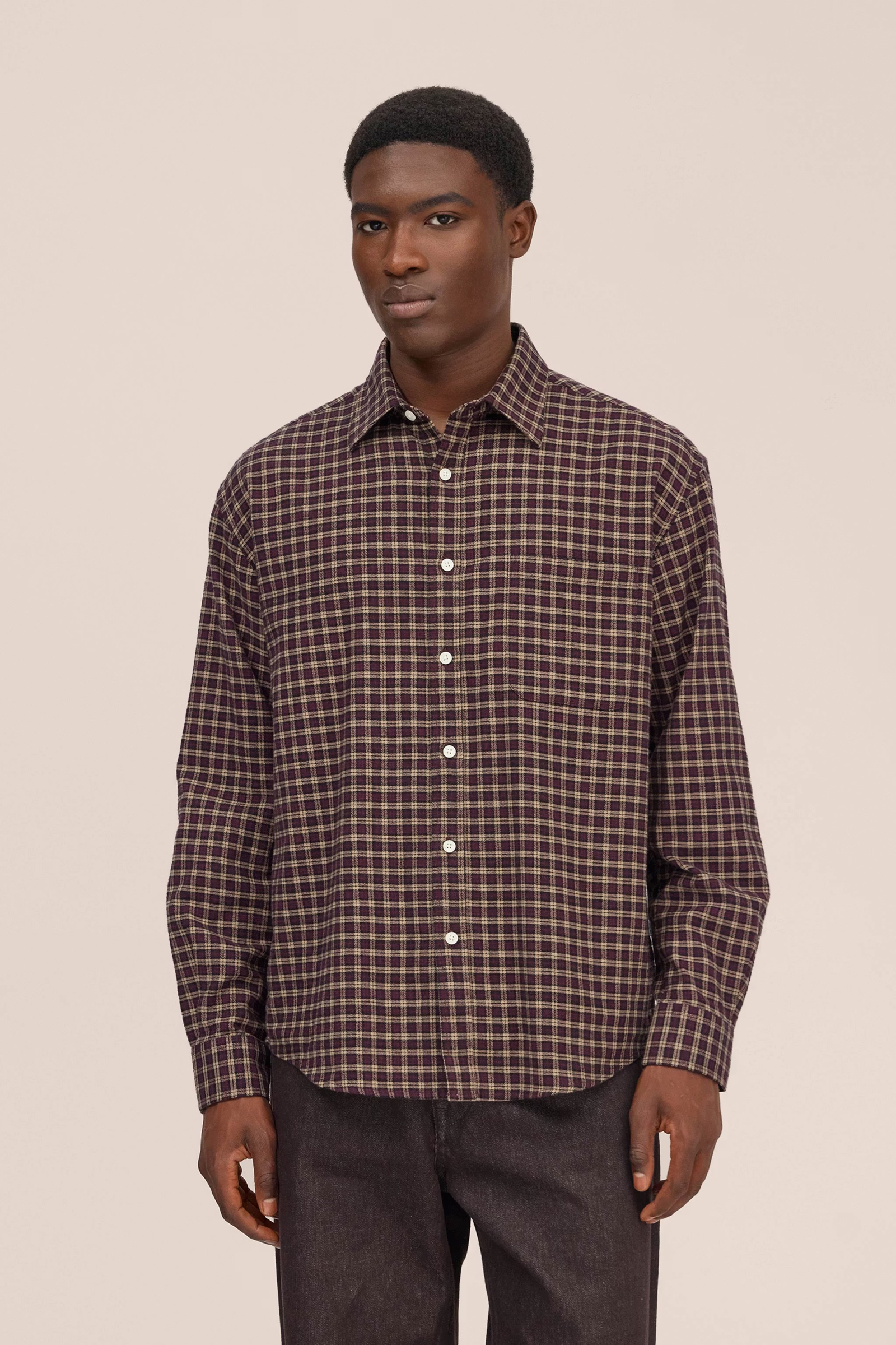 Heren overhemd lm casual rood