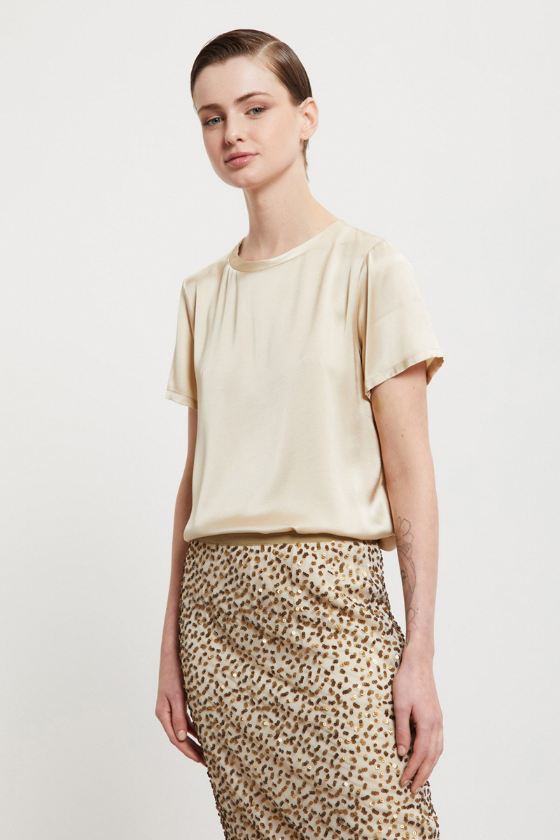 Dames blouse lange mouw ecru