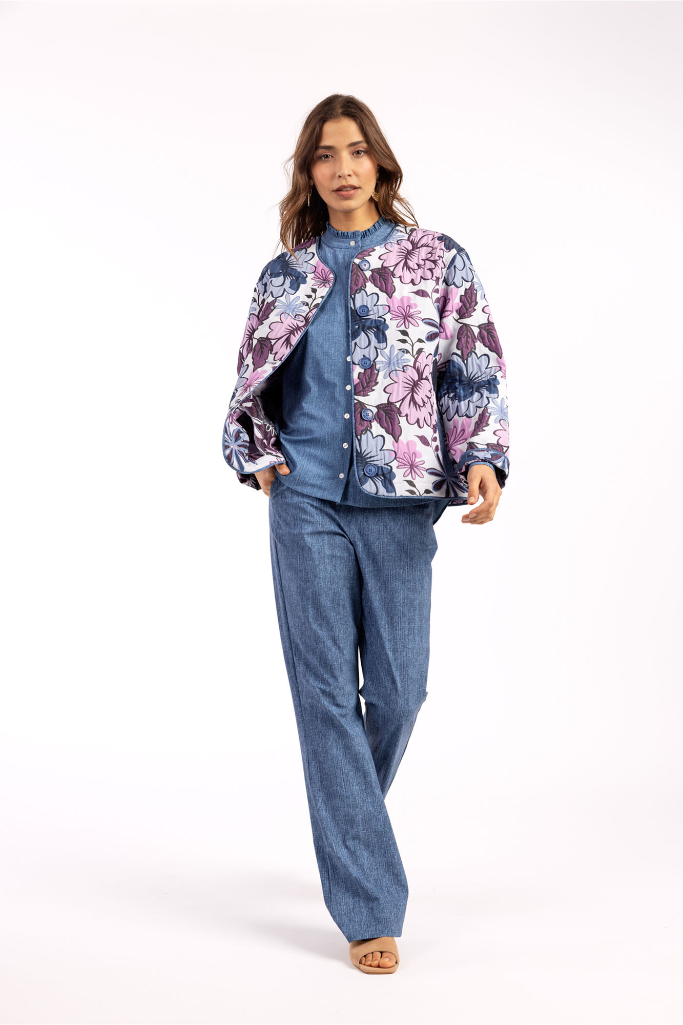 Studio Anneloes Esra Jaquard flower jacket Ecru-1 2