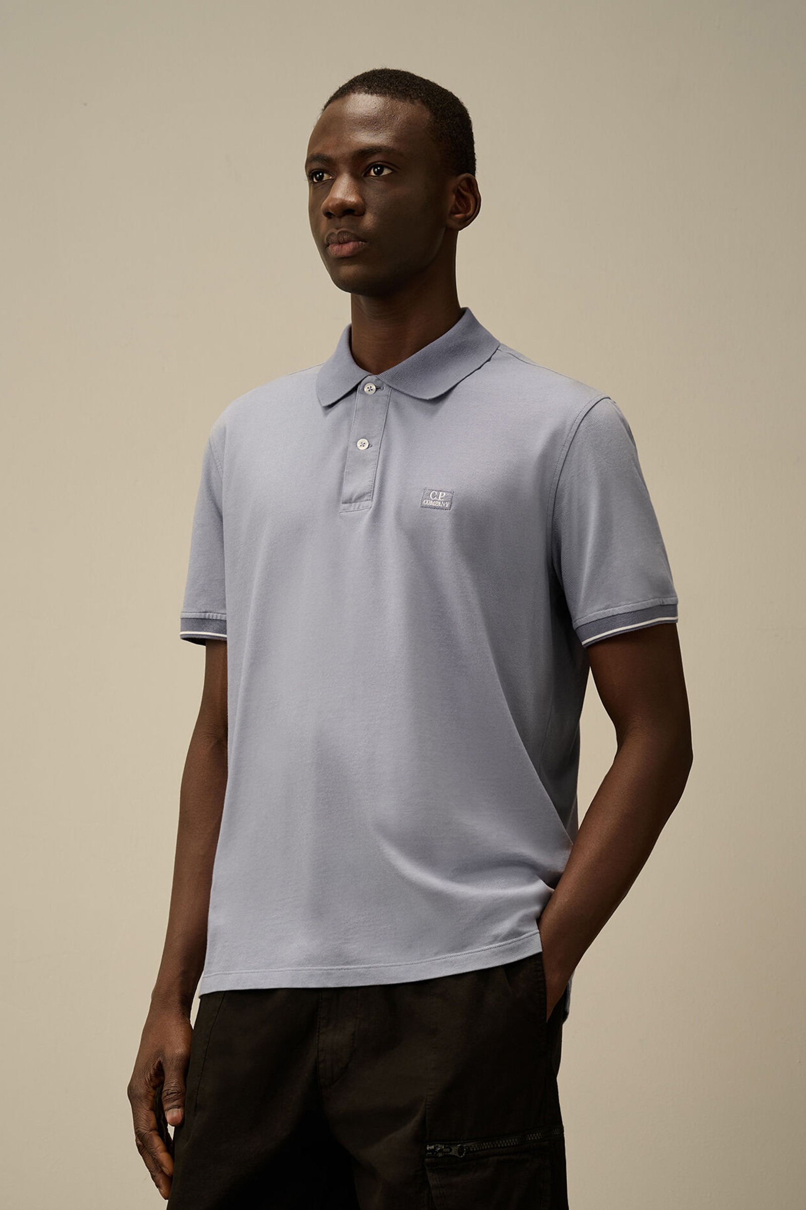 Heren polo korte mouw blauw