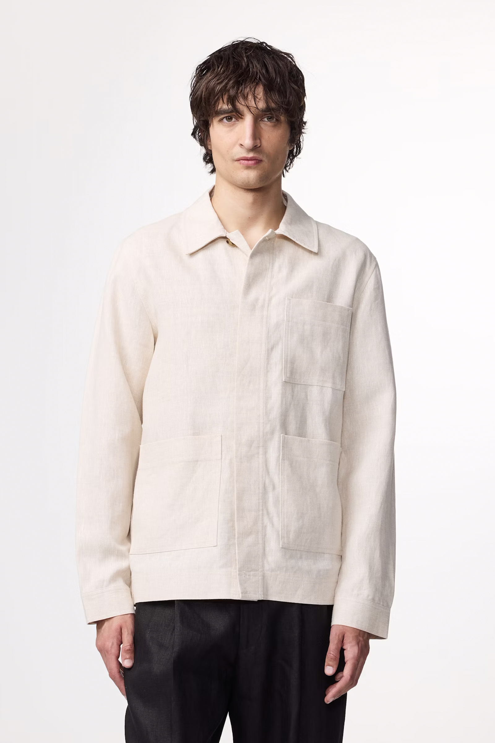 Heren overhemd km casual ecru