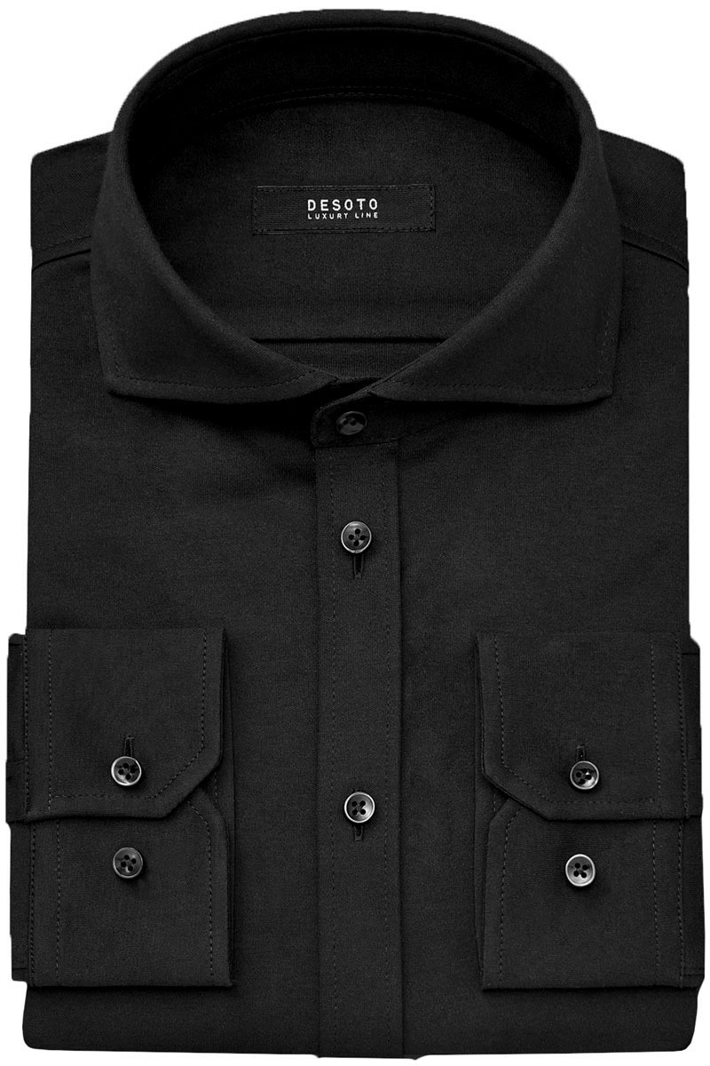 Desoto Luxury Heren overhemd lm dressual Zwart-1 1