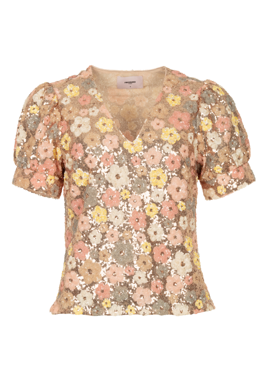 Dames blouse korte mouw ecru