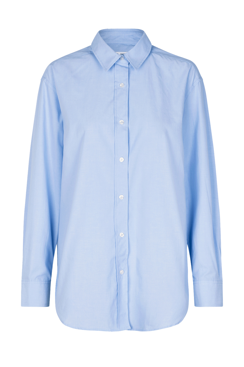 Dames blouse lange mouw blauw